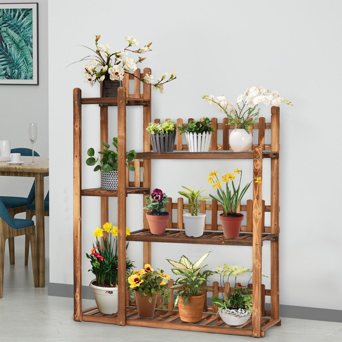 3 Tier Wooden Plant Stand Flower Shelf Display Rack Holder For Patio G ...