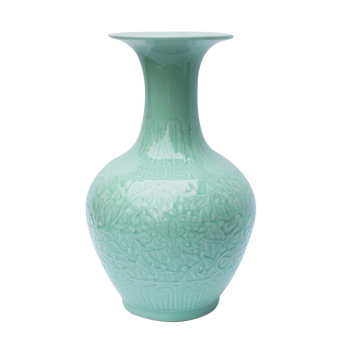 Carved Floral Pear Floor Vase – Overstock