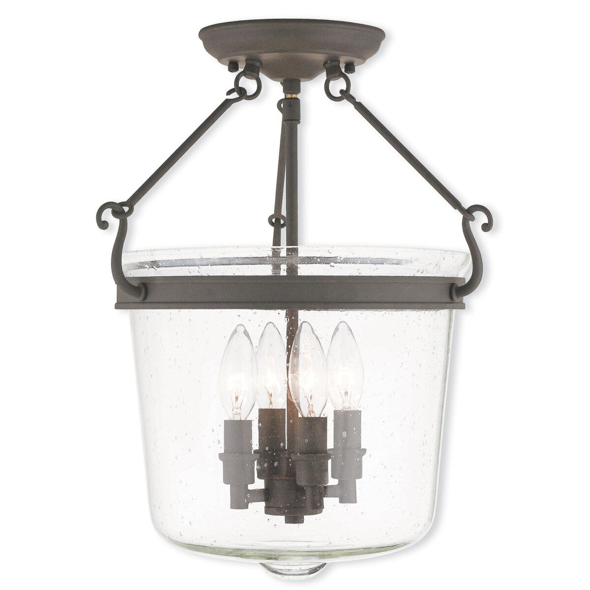 Livex Lighting Winchester 4 Light Semi Flush Ceiling Fixture – Overstock