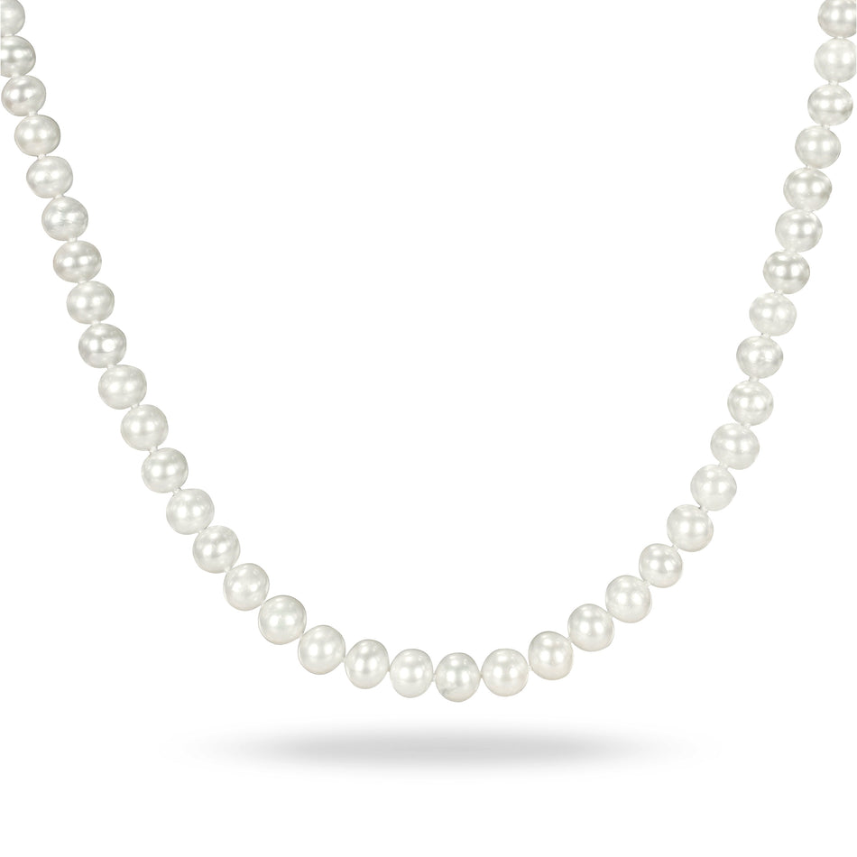 Miadora White Cultured Freshwater Pearl Necklace (6.5-7 mm)