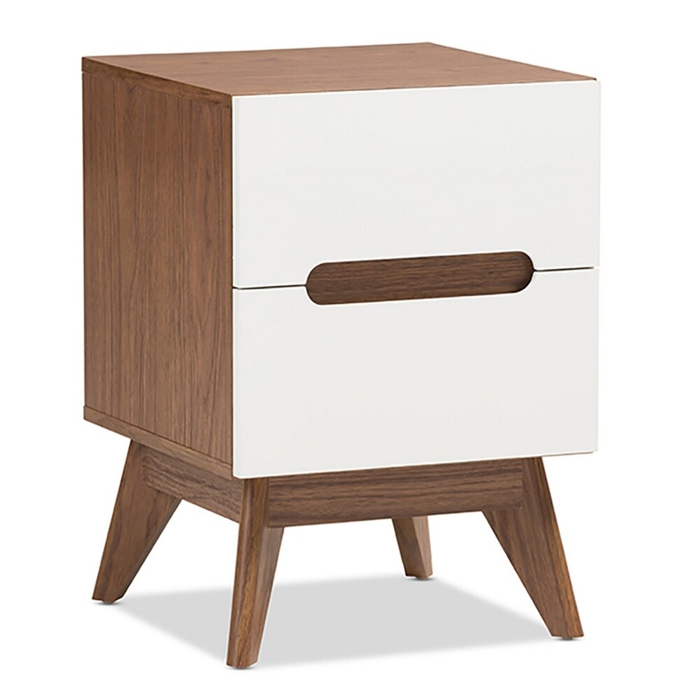 Modern Designs Two Tone White and Walnut Nightstand – Overstock