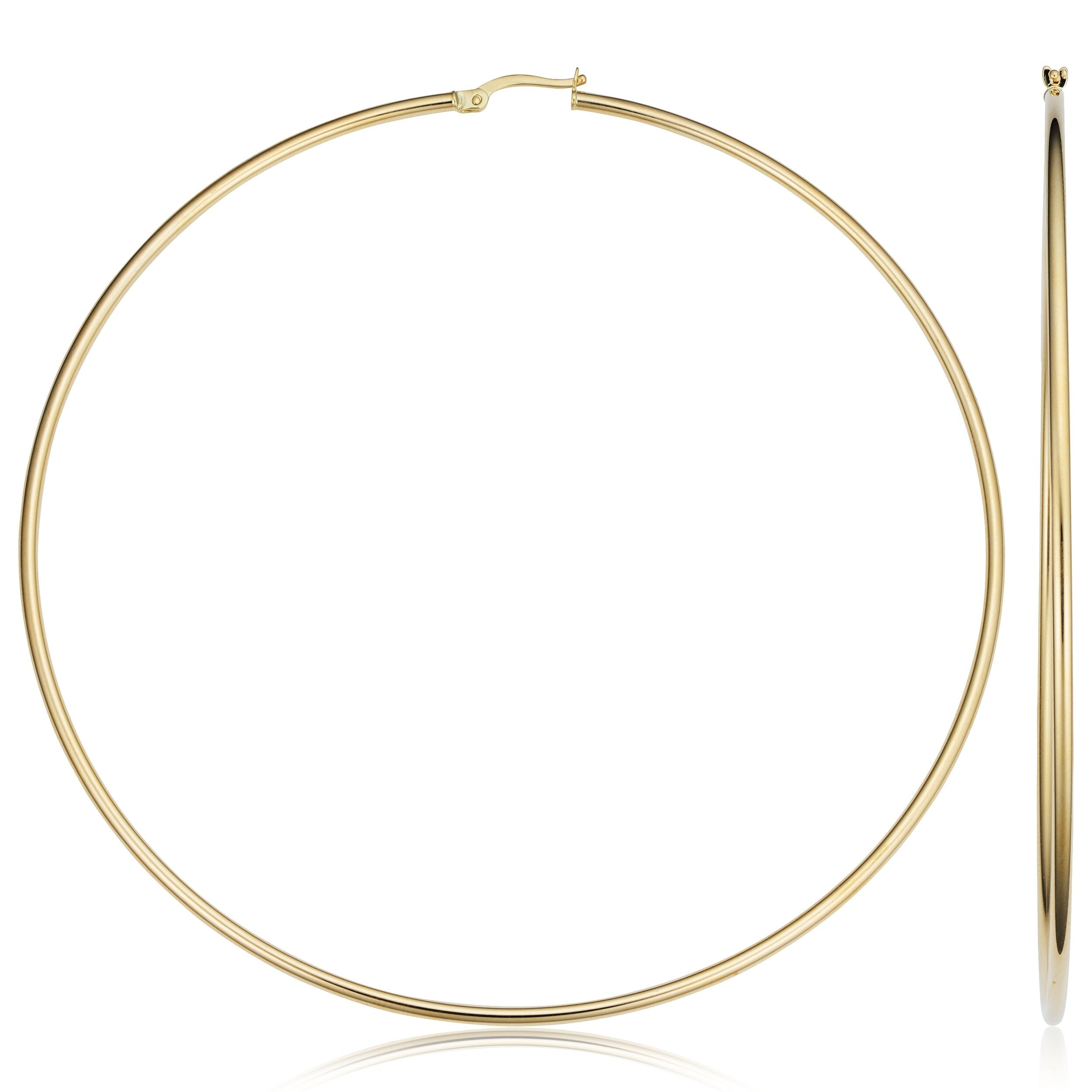 Joelle 14k Yellow Gold 90mm Large Disco Hoop Earrings Gifts for Her ...