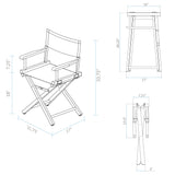 18" Director's Chair White Frame-Tropical Sea - 21.75"W x 17"D x 33.75"H