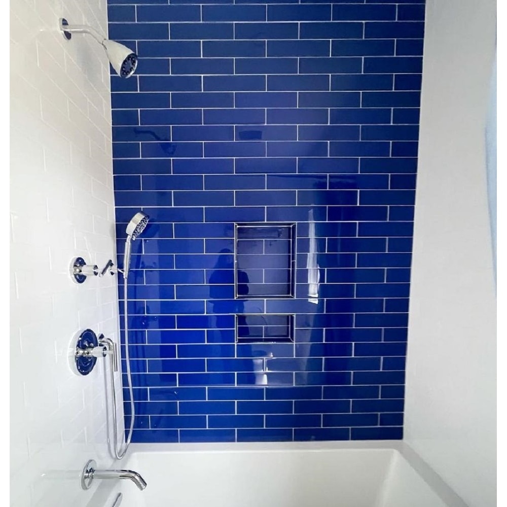 Apollo Tile 20 Pack 3-in x 12-in Royal Blue Rectangular Subway Glossy ...
