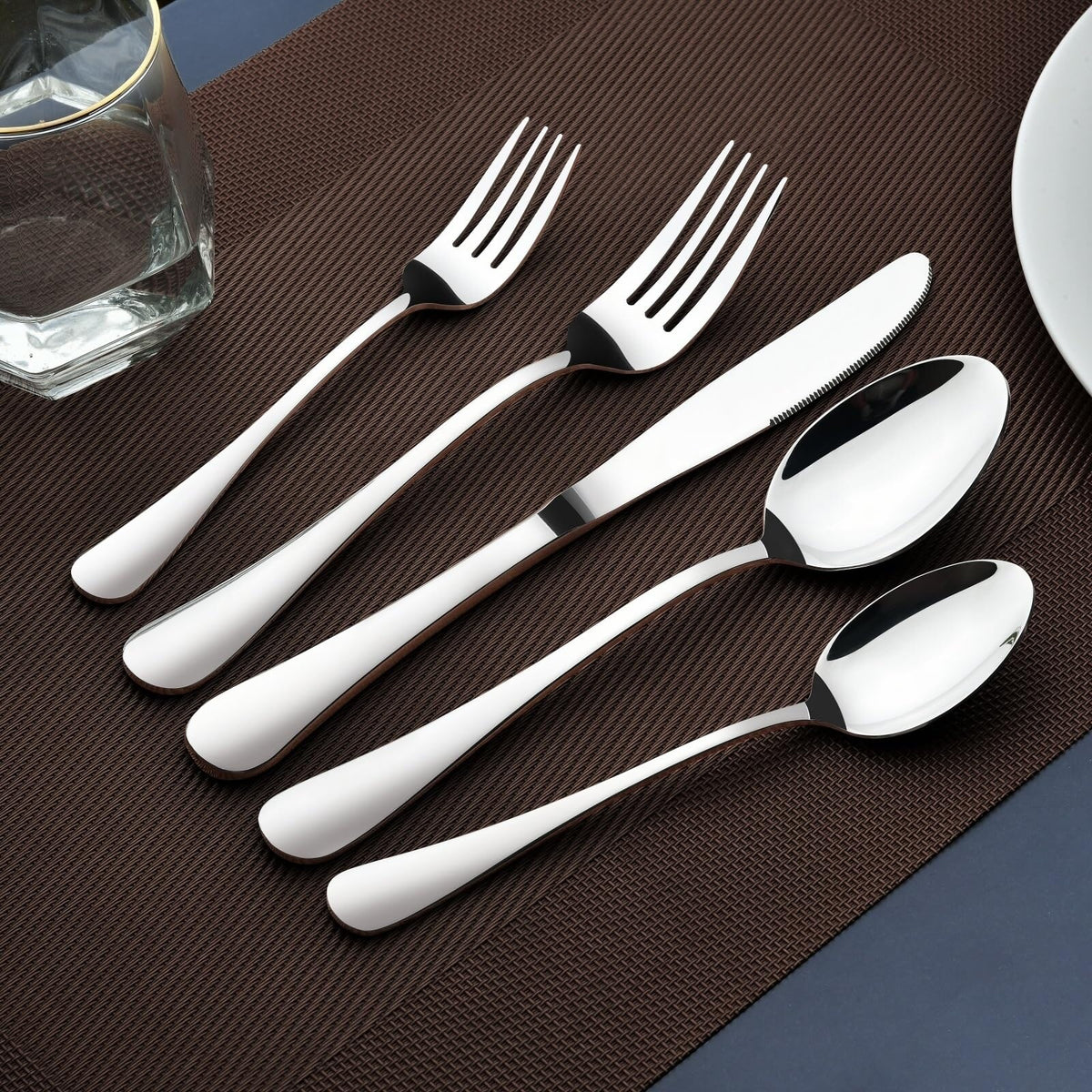 Metal Silverware 60 Piece Silverware Set for 12, Heavy Duty Stainless Steel Flatware Ut ...