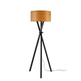 Strick & Bolton Hestina Black Wood Tripod Floor Lamp - 62-inch