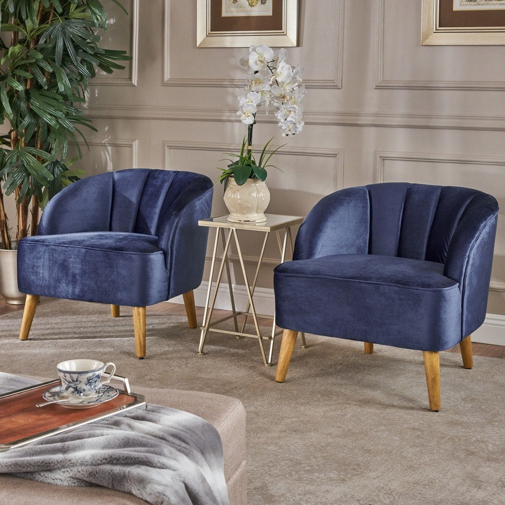Amaia Modern Velvet Club Chairs (Set of 2) by Christopher Knight Home