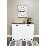 American Furniture Classics Double Wide Laundry Cabinet w/ Soft Close Tilt Out Doors with Woodgrain Finished Top