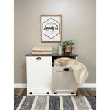 American Furniture Classics Double Wide Laundry Cabinet w/ Soft Close Tilt Out Doors with Woodgrain Finished Top