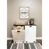 American Furniture Classics Double Wide Laundry Cabinet w/ Soft Close Tilt Out Doors with Woodgrain Finished Top