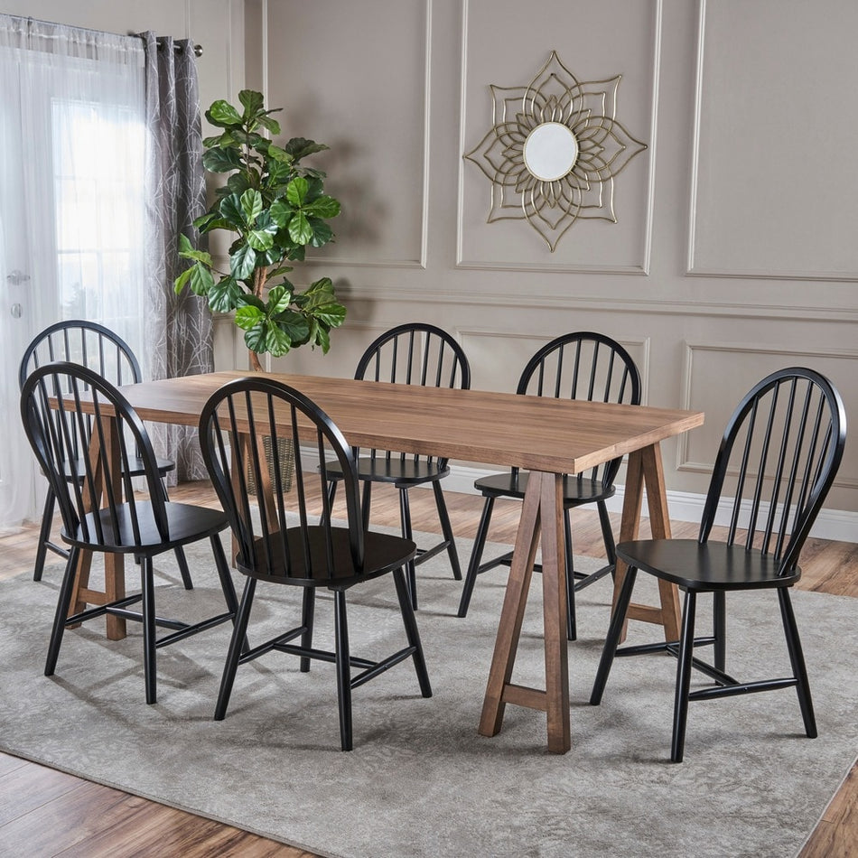 Ansley Farmhouse Cottage 7-piece Wood Dining Set by Christopher Knight Home