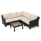 Antibes Outdoor 6-piece V Shaped Sectional Sofa Set with Cushions by Christopher Knight Home