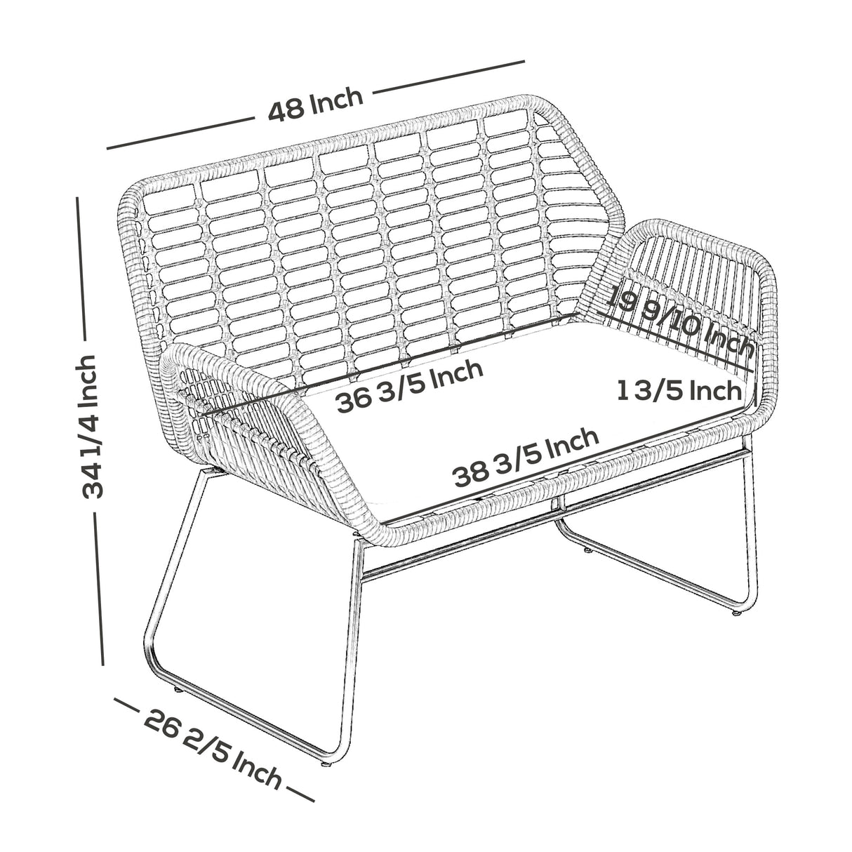 Arden 4-Piece Outdoor Wicker Patio Conversation Set with Cushions