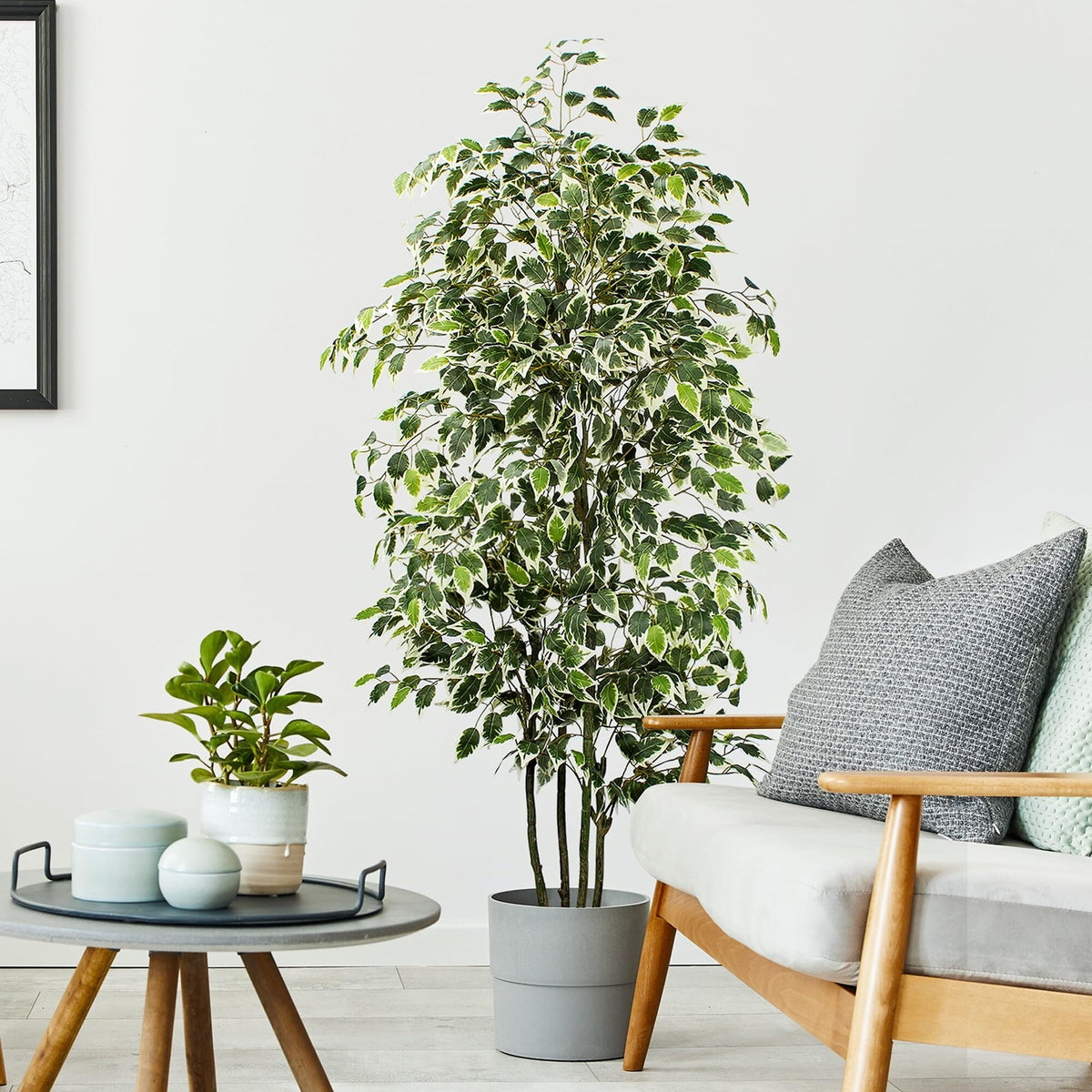 Artificial Ficus Tree，6ft Tall Silk Ficus Tree for Home Decor Indoor ...