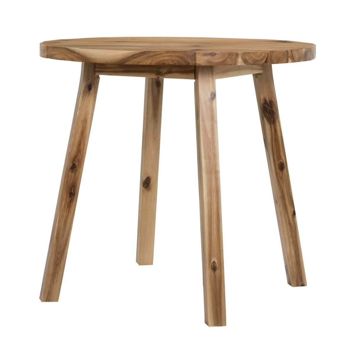 Asha 32 Inch Round Dining Table, Acacia Wood, Grain Details, Natural B ...
