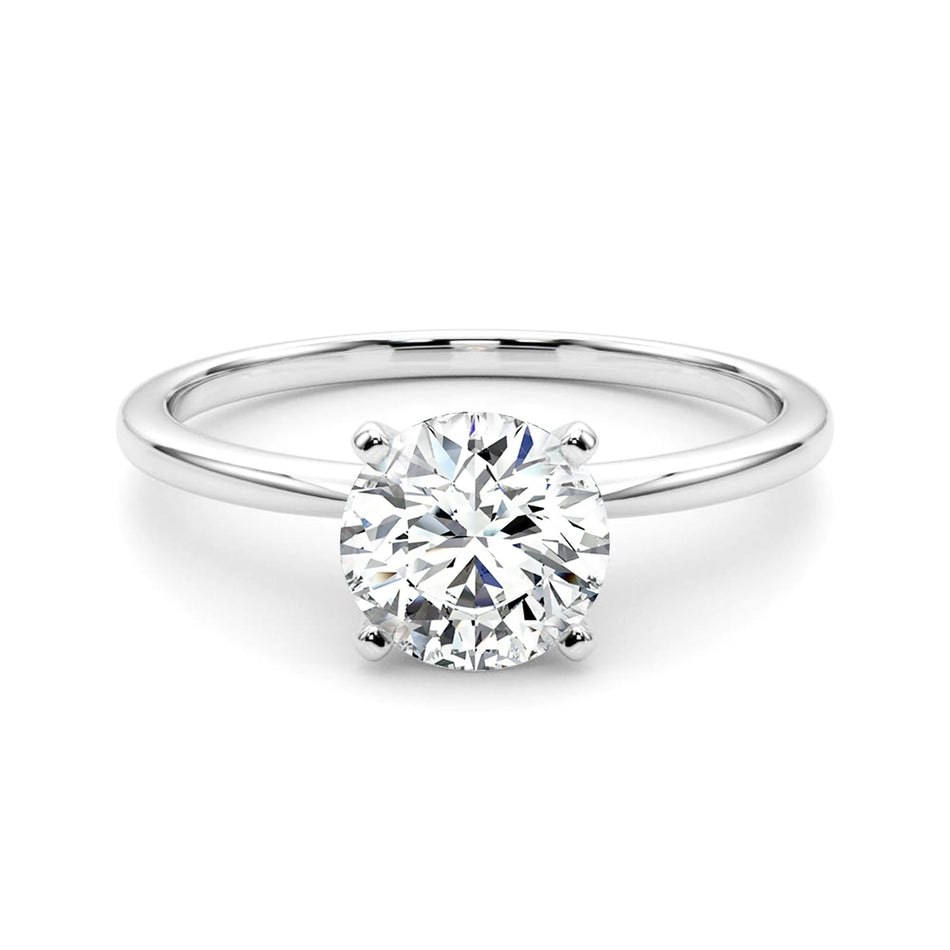 Auriya Platinum Gold 1/4ctw Round Solitaire Lab Grown Diamond Engagement Ring 4-Prong Basket