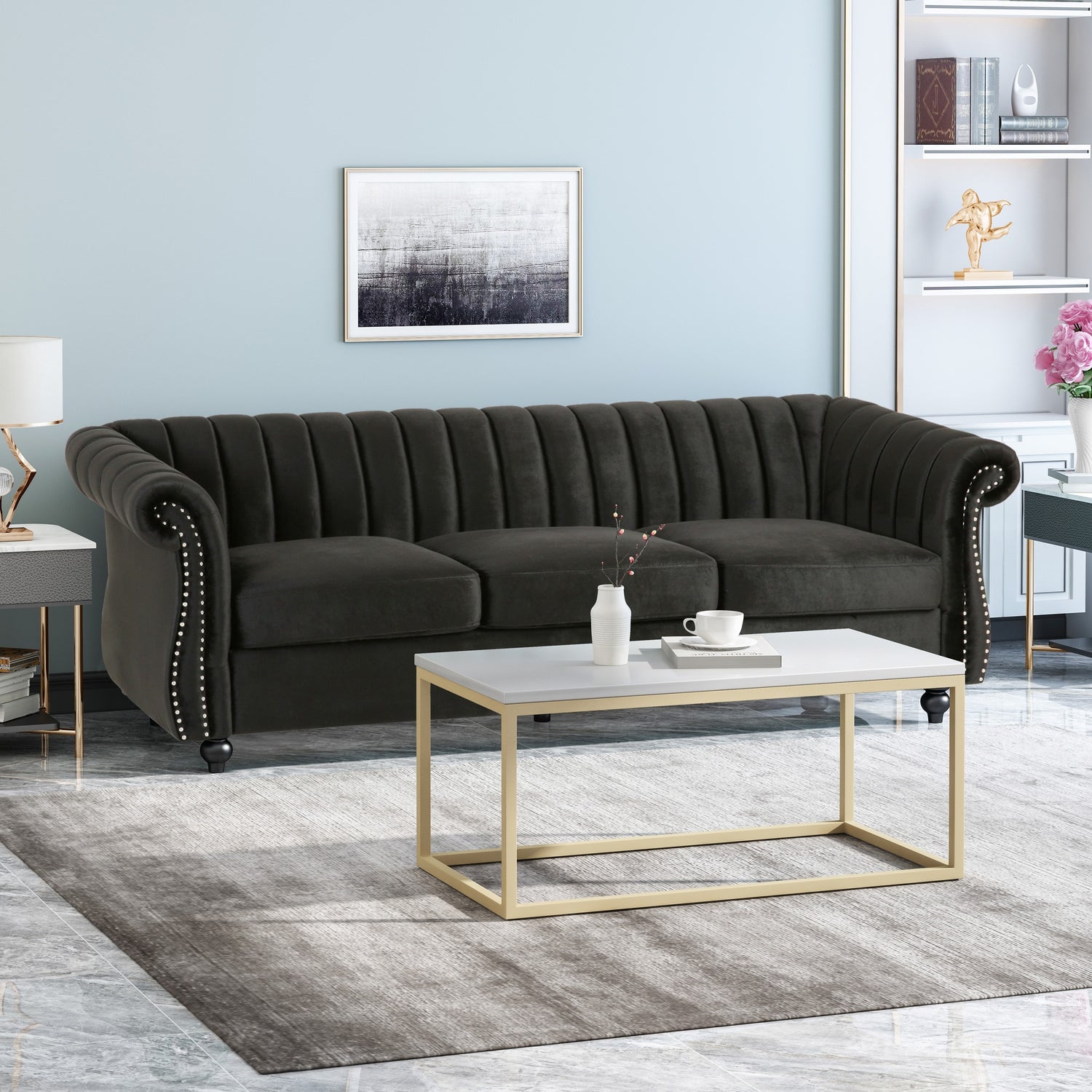 Bowie Glam Velvet Sofa by Christopher Knight Home – Overstock