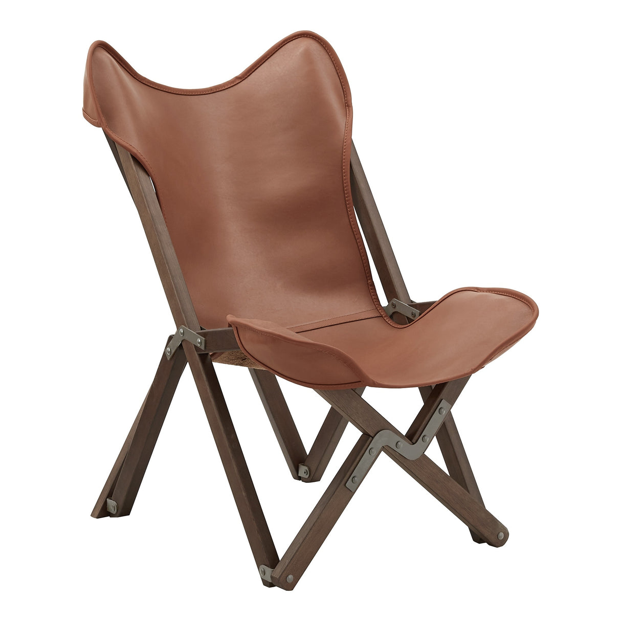 Cantu Genuine Top Grain Leather Tripolina Sling Chair by iNSPIRE Q Modern