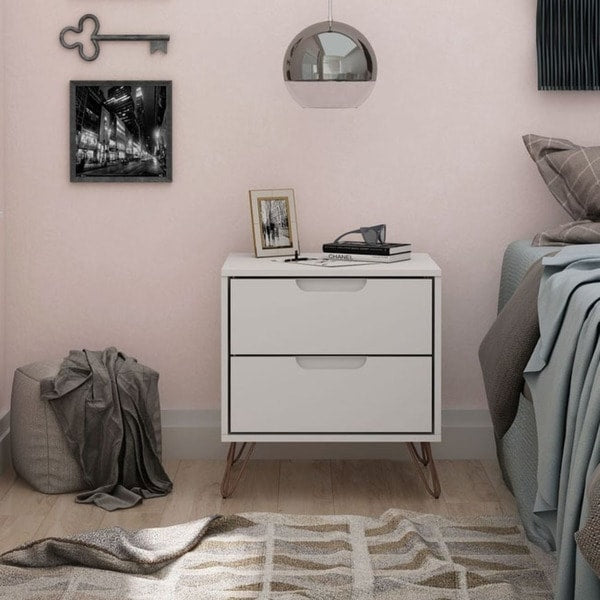 Carson Carrington Ladkolen Midcentury Modern 2 Drawer Wood Nightstand