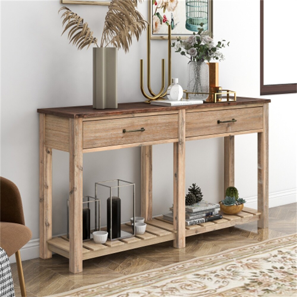 Classic Solid Console TableEntryway Table with Storage For Living Room ...