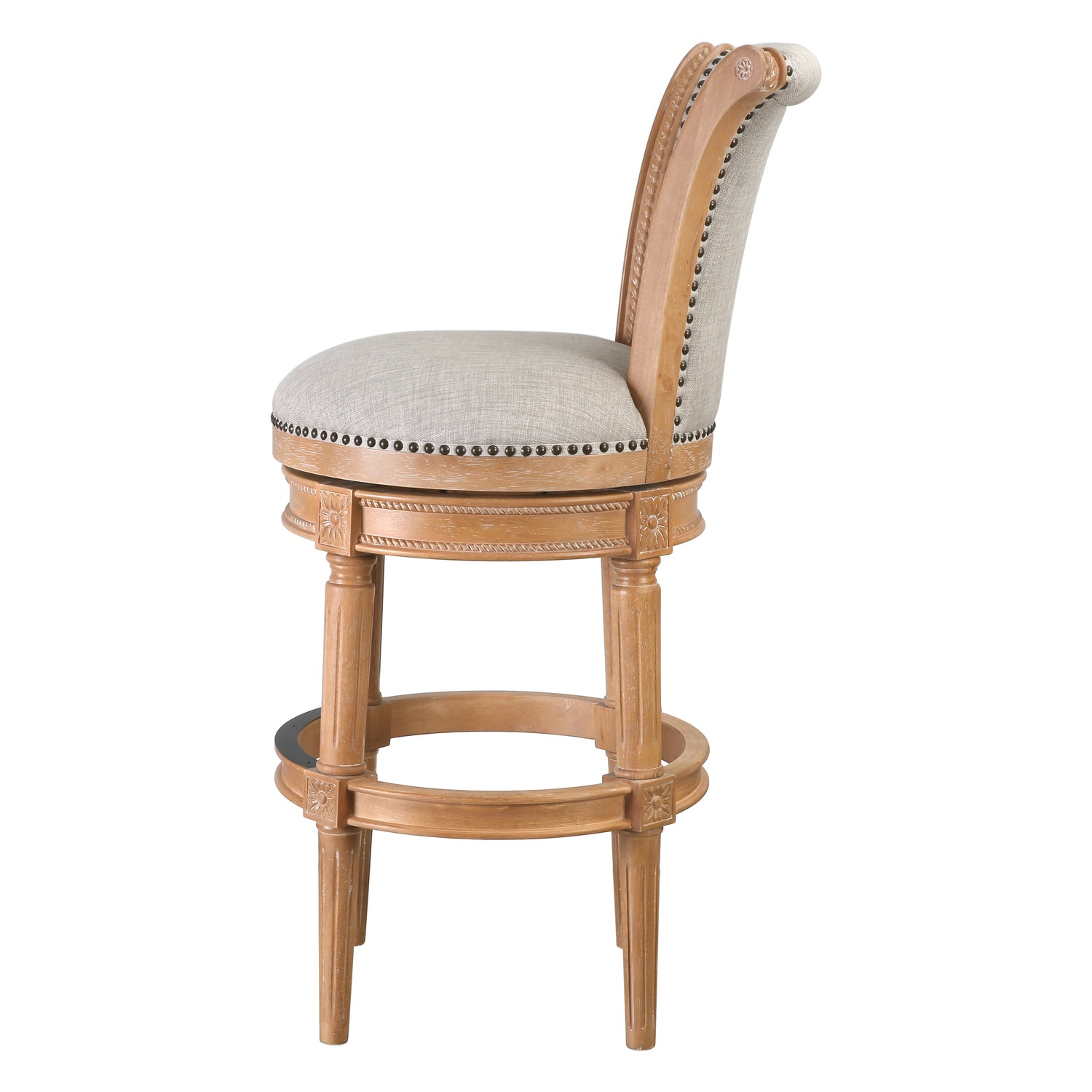 Copper Grove Rijssen Swivel Bar-Height Stool with High Seat Back ...