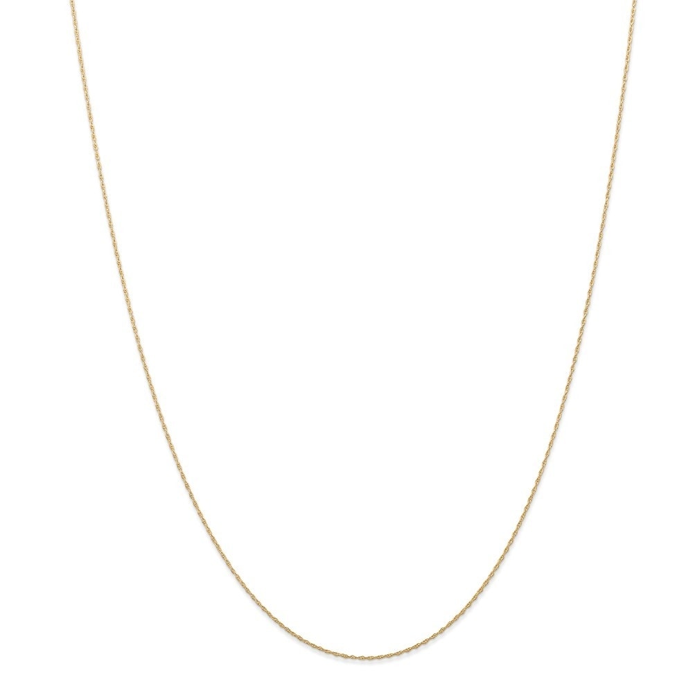 Curata 14k Yellow Gold Solid 0.5mm Carded Cable Rope Chain Necklace Options: 16 18 20 24