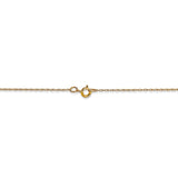 Curata 14k Yellow Gold Solid 0.5mm Carded Cable Rope Chain Necklace Options: 16 18 20 24