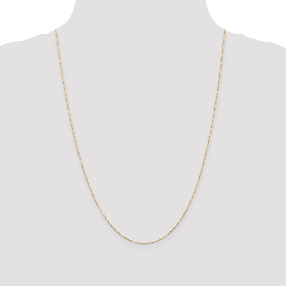 Curata 14k Yellow Gold Solid 0.5mm Carded Cable Rope Chain Necklace Options: 16 18 20 24