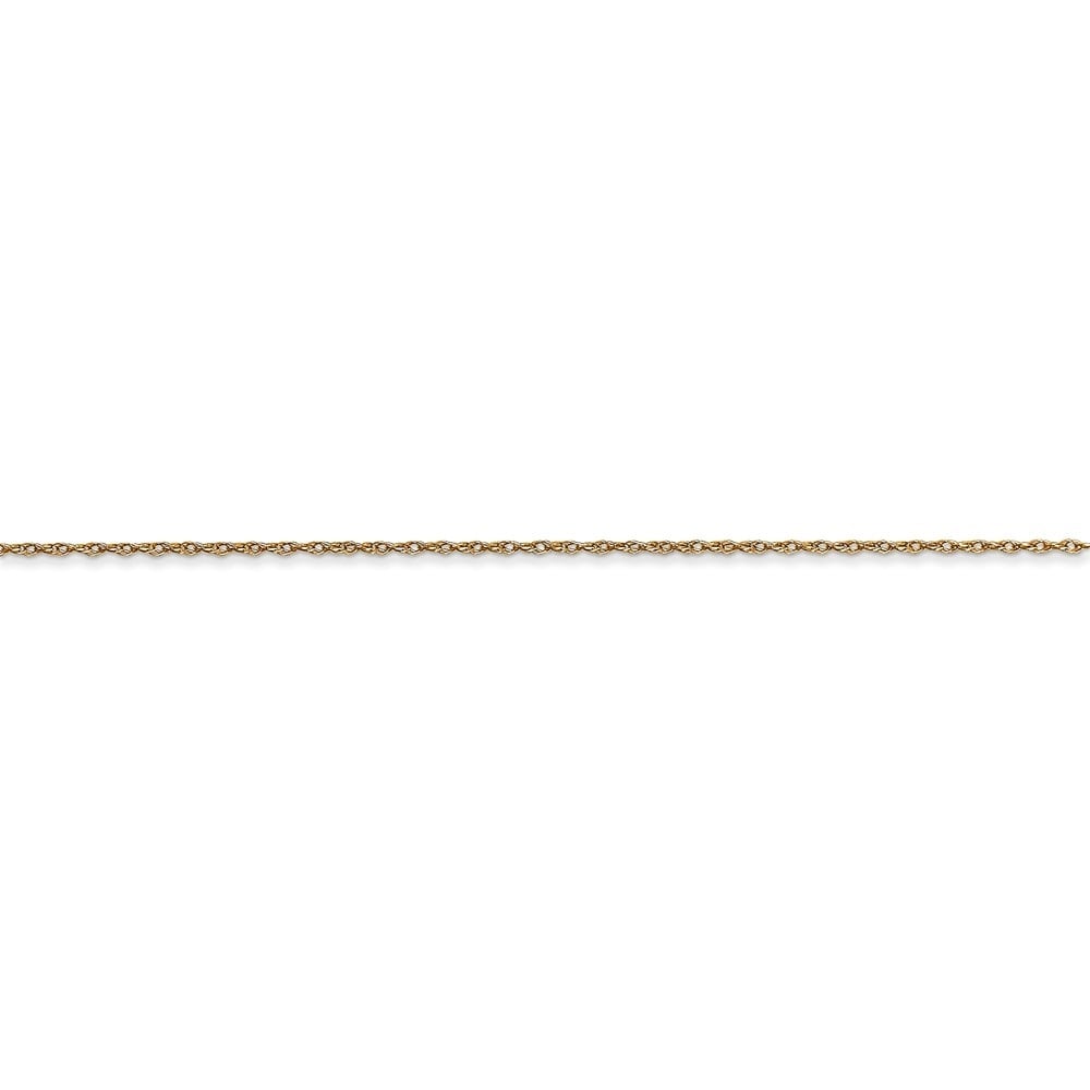 Curata 14k Yellow Gold Solid 0.5mm Carded Cable Rope Chain Necklace Options: 16 18 20 24