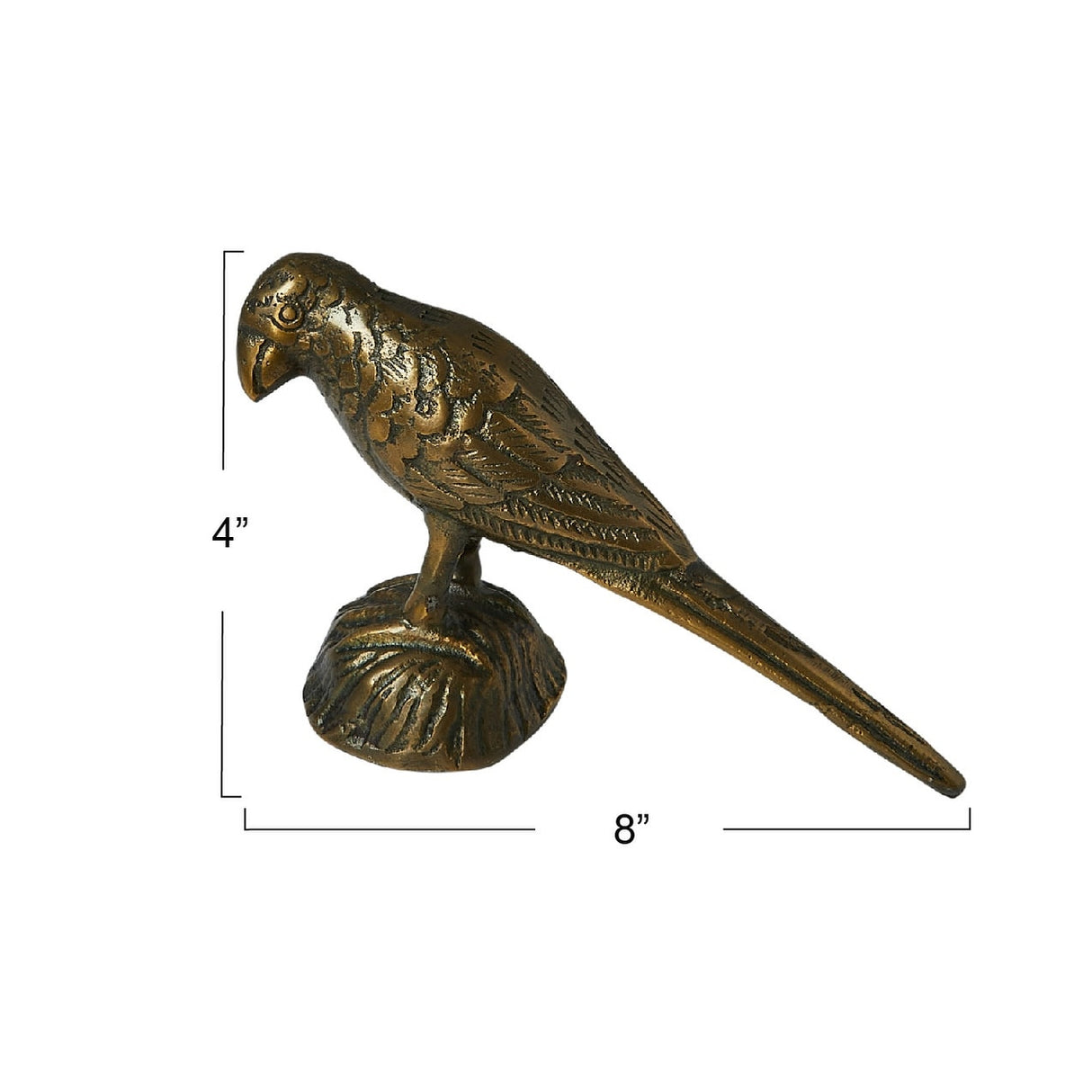 Decorative Embossed Aluminum Bird - 7.5"L x 2.3"W x 4.0"H