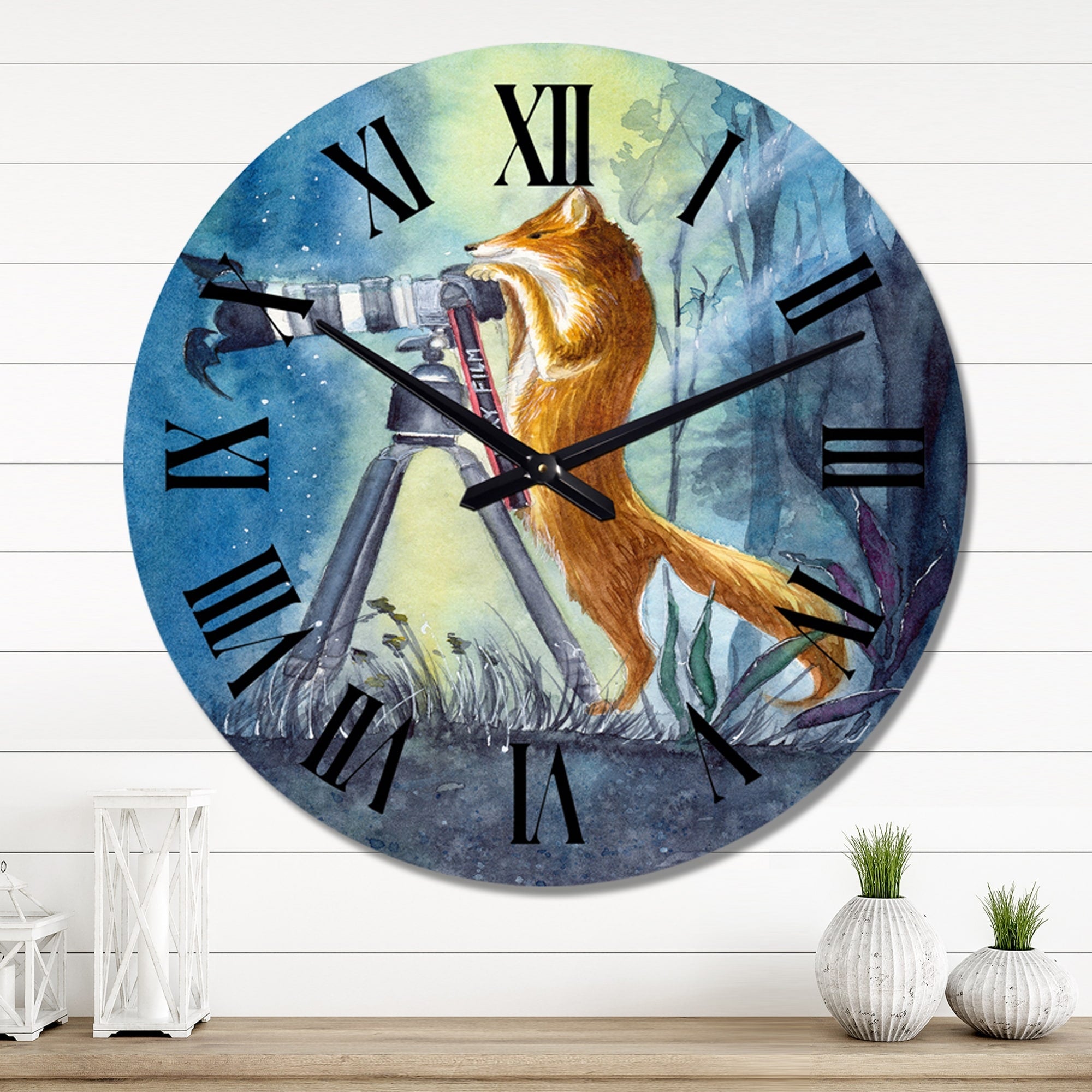 Designart 'Funny Fox With A Big Camera In The Woods' Traditional wall ...
