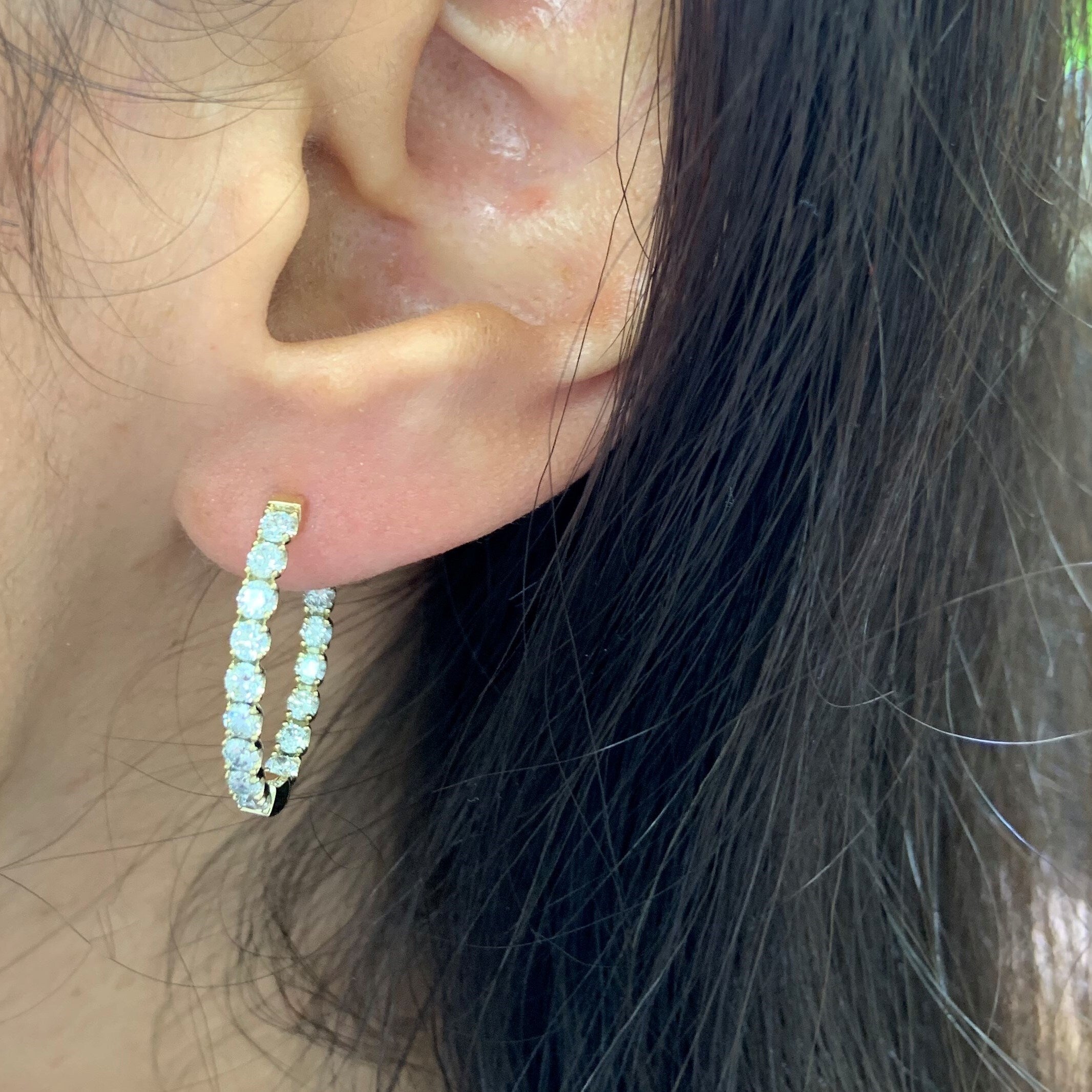 Joelle Diamond Oval Hoop Earrings 1