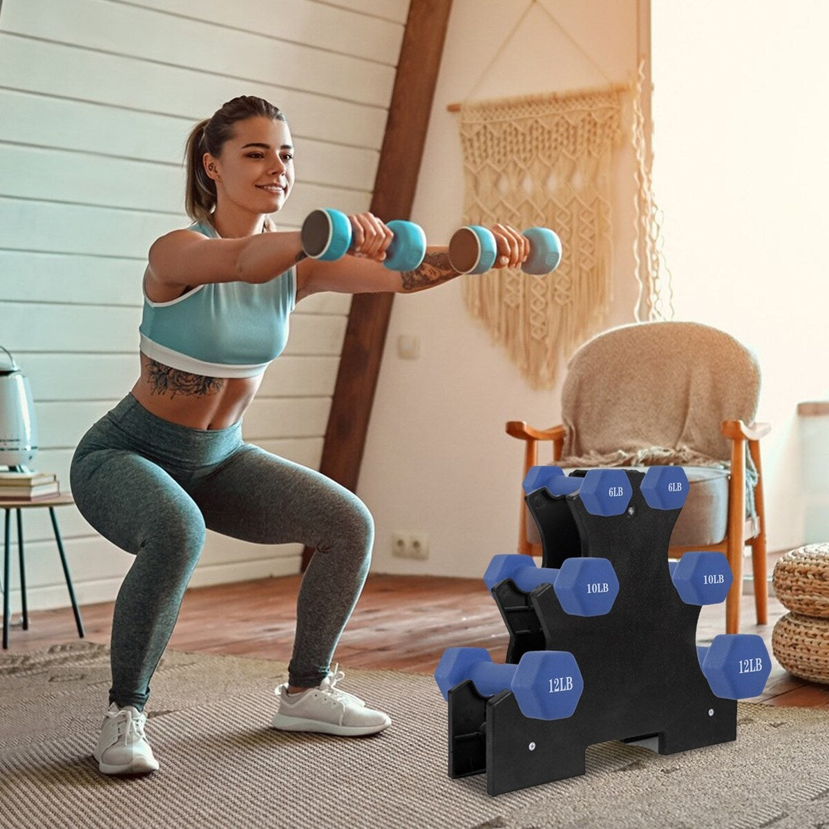 Dumbbell Rack Storage Rack Holder Compact Dumbbells Bracket Free Weigh ...