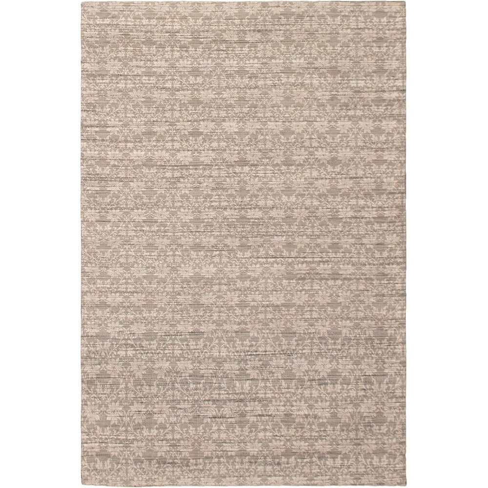 Handmade Collage Ivory Chenille Rug - 4'4