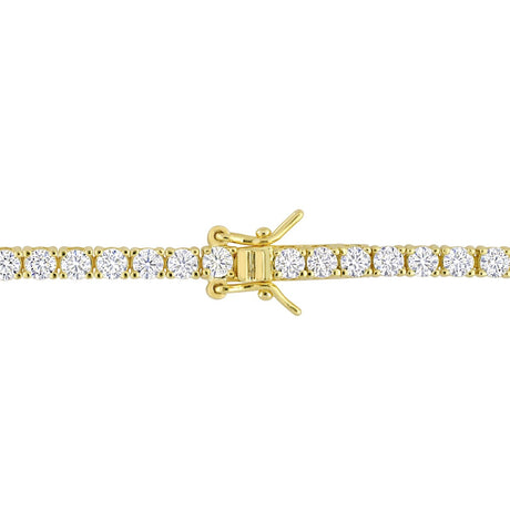 Eternally Yours 5 5/8ct DEW Created Moissanite Tennis Bracelet in Yellow Silver - 8 in