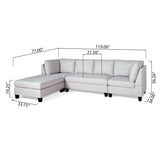 Findon Contemporary 4-seater Fabric Sectional by Christopher Knight Home