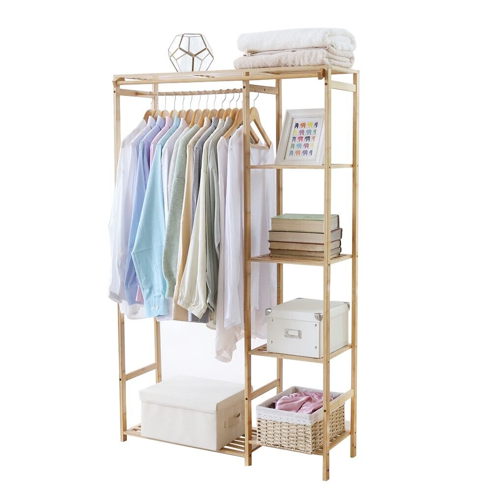 Free-standing Garment Rack Closet Organizer Coat Hanging Stand – Overstock
