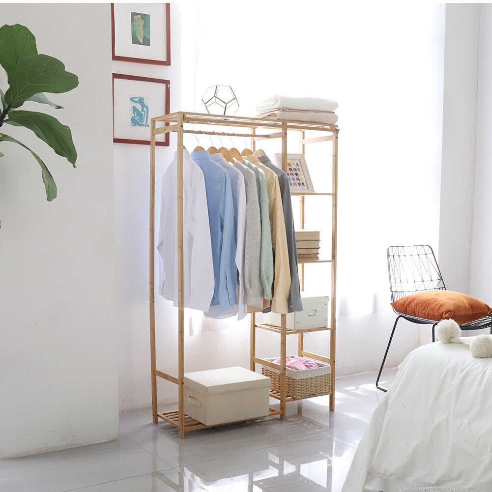 Free-standing Garment Rack Closet Organizer Coat Hanging Stand – Overstock