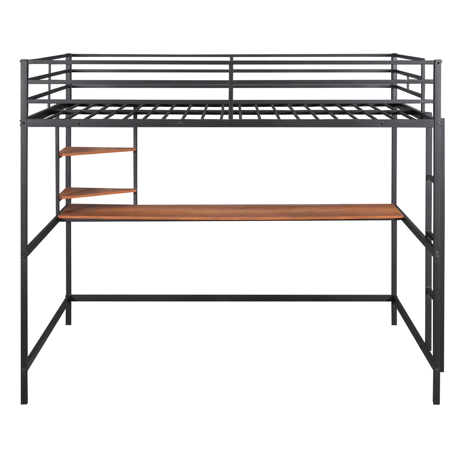 Full Metal Loft Bed with Desk and Shelve – Overstock