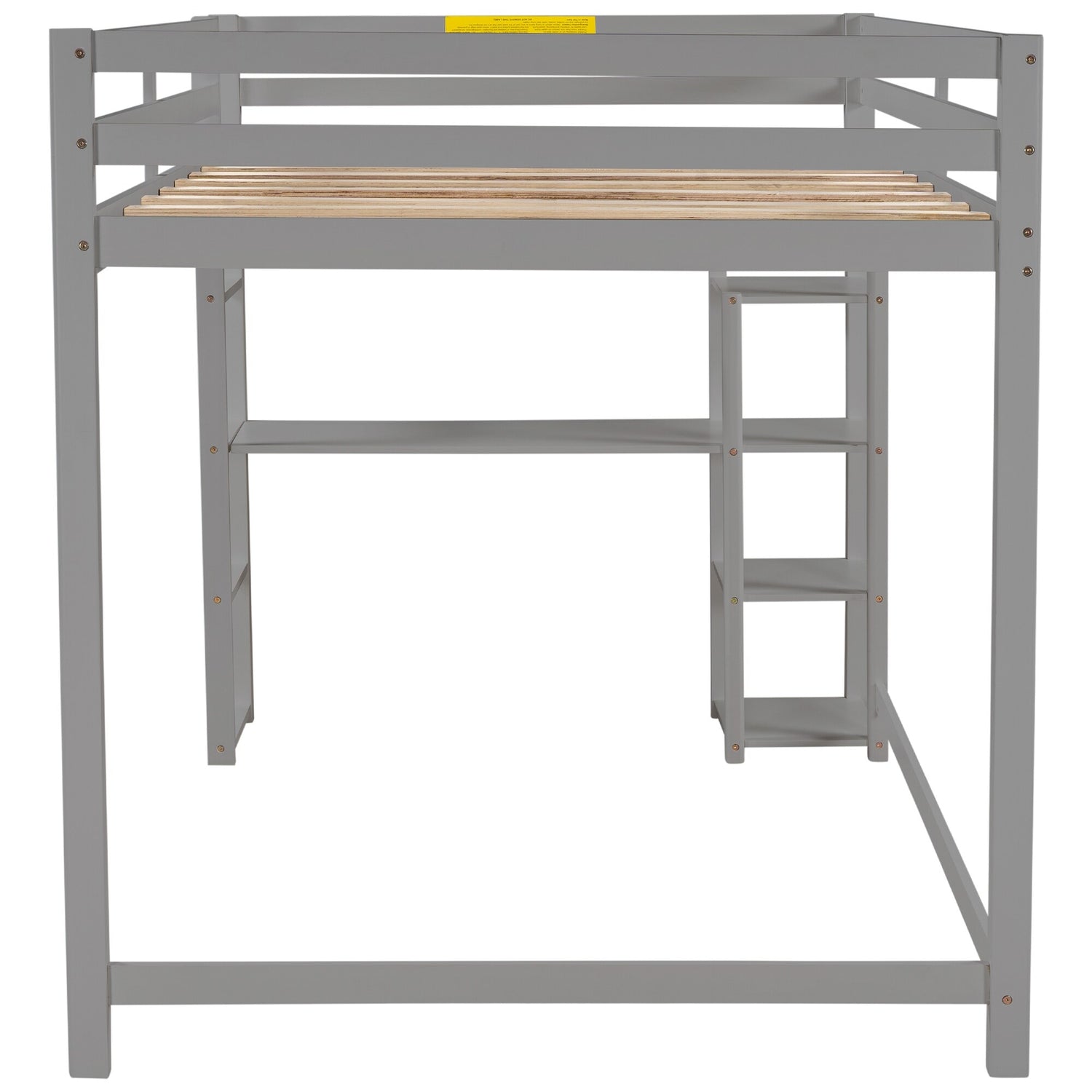 Full Size Loft Bed with Built-in Desk and Shelves,Gray – Overstock