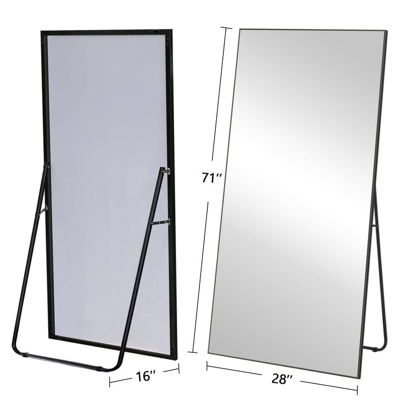 Glam Large Rectangular Full-length Floor Mirror Wall Mount for Living ...