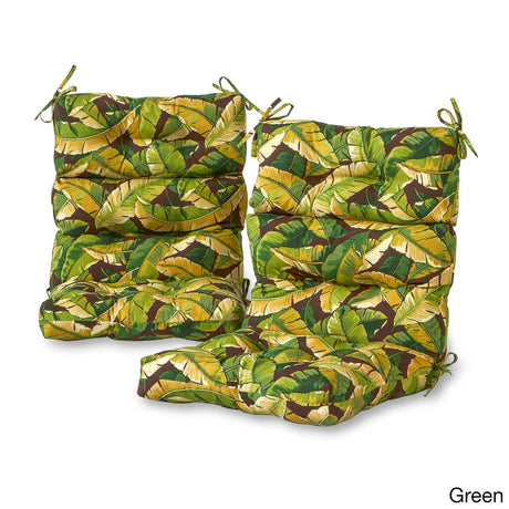 22-in x 44-in Outdoor Palm Leaves High Back Chair Cushion (Set of 2) (Cushions Only)