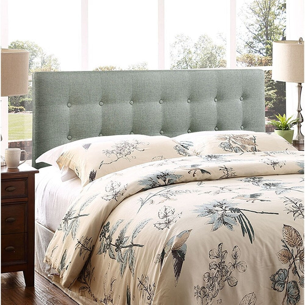 Hixson Stylish Grey Fabric Upholstered Full Size Headboard Overstock