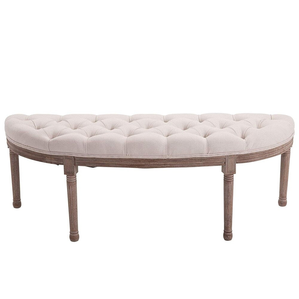 Tufted Half Circle Ottoman Bench Seat – Overstock