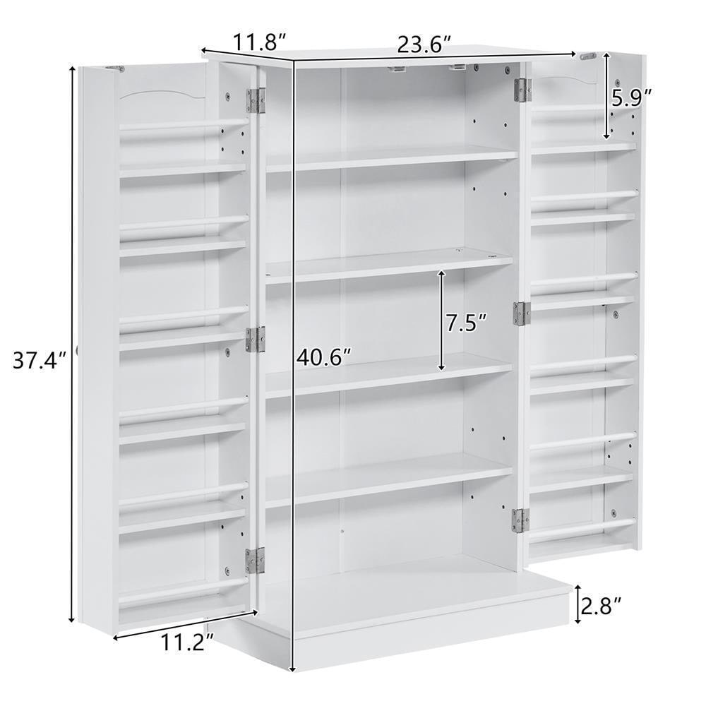 Home Kitchen Pantry Storage Cabinet Cupboard With Adjustable Shelves ...