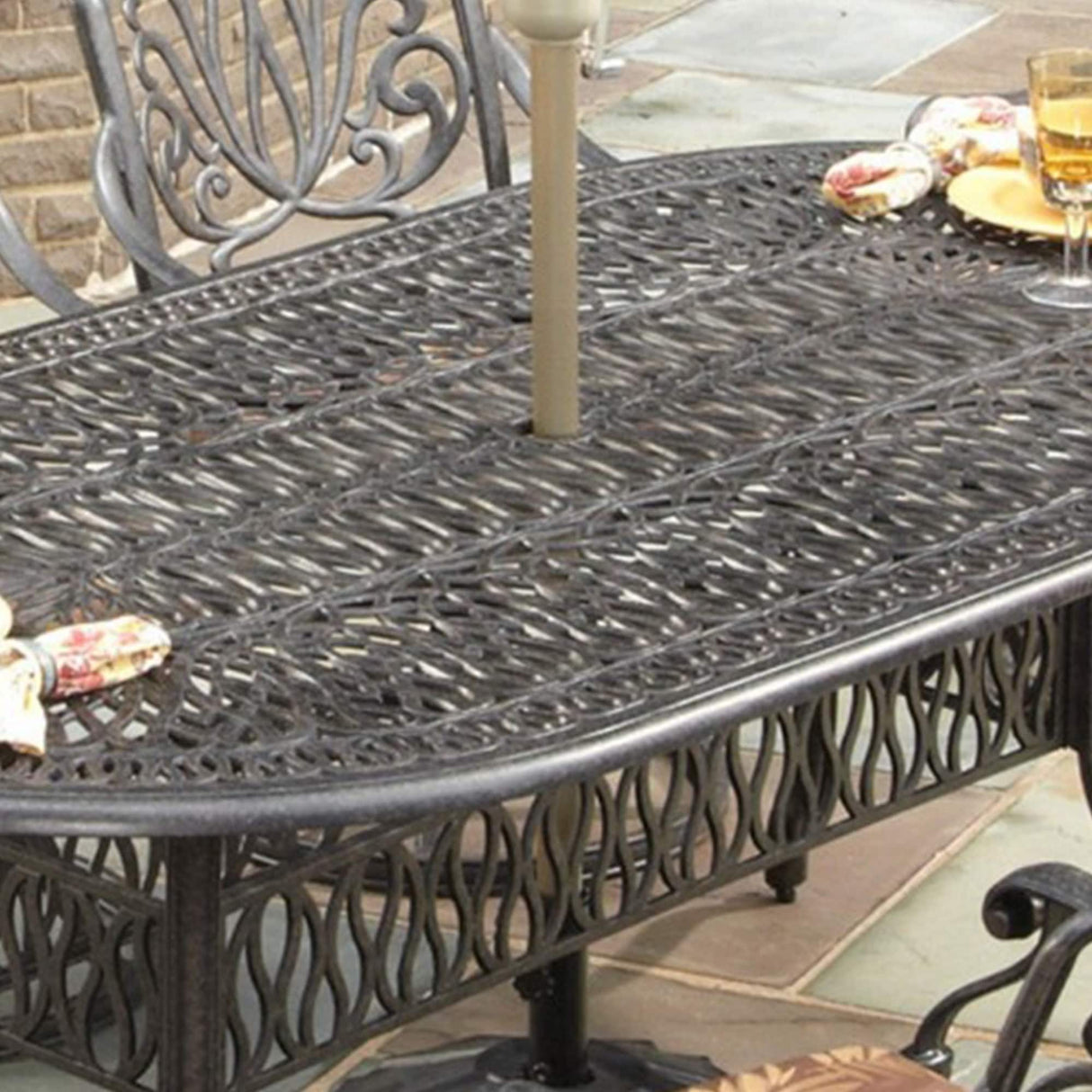 Homestyles Capri Charcoal Outdoor Dining Table, Oval