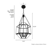 Hunter 15" Indria 3-Light Pendant - Dining Room, Island, Entry - Industrial, Transitional, Geometric