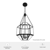 Hunter 15" Indria 3-Light Pendant - Dining Room, Island, Entry - Industrial, Transitional, Geometric