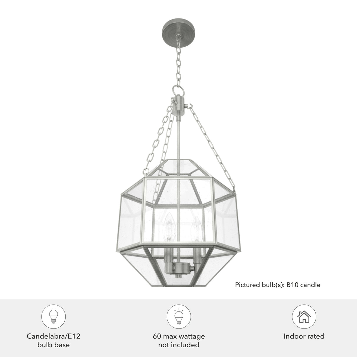 Hunter 15" Indria 3-Light Pendant - Dining Room, Island, Entry - Industrial, Transitional, Geometric