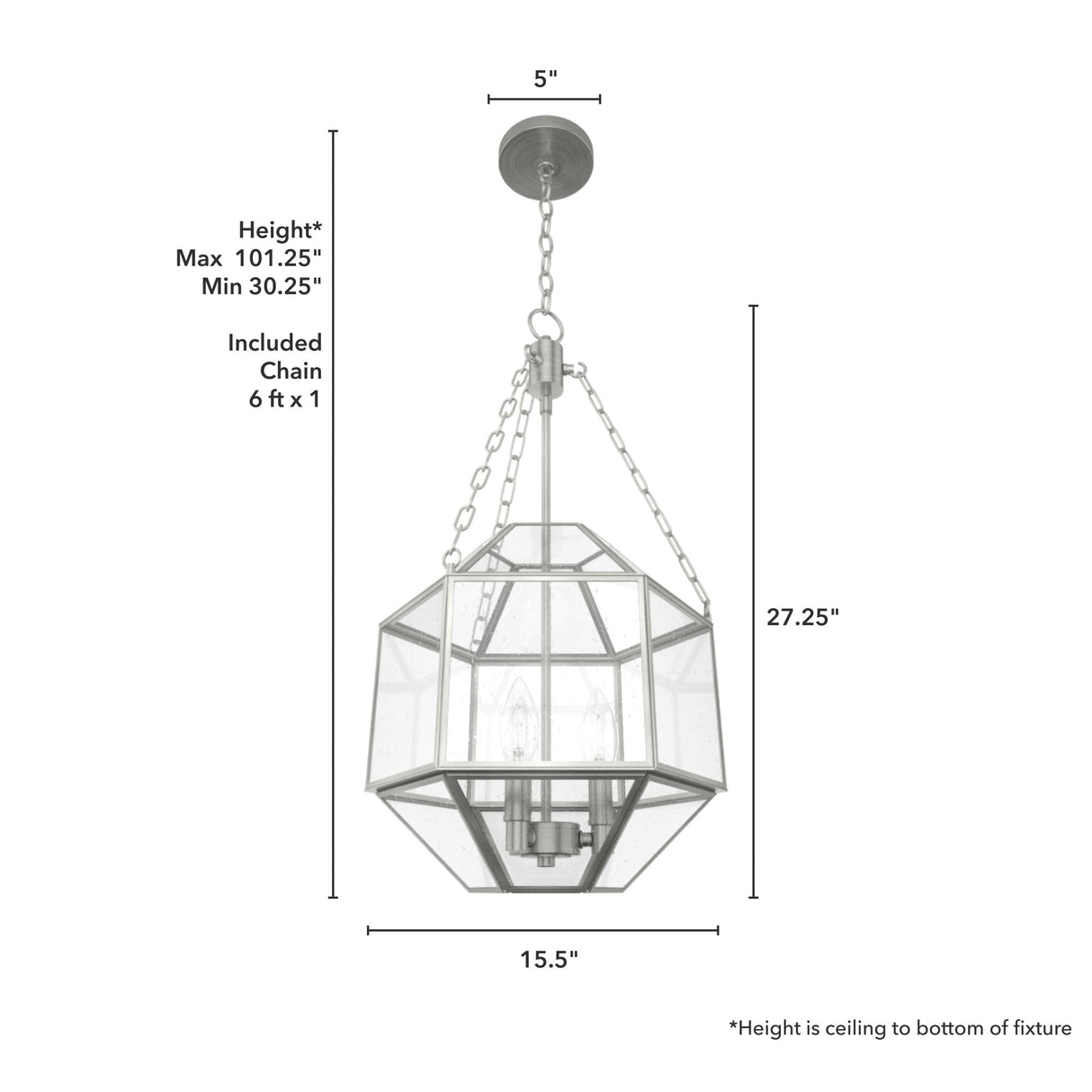 Hunter 15" Indria 3-Light Pendant - Dining Room, Island, Entry - Industrial, Transitional, Geometric